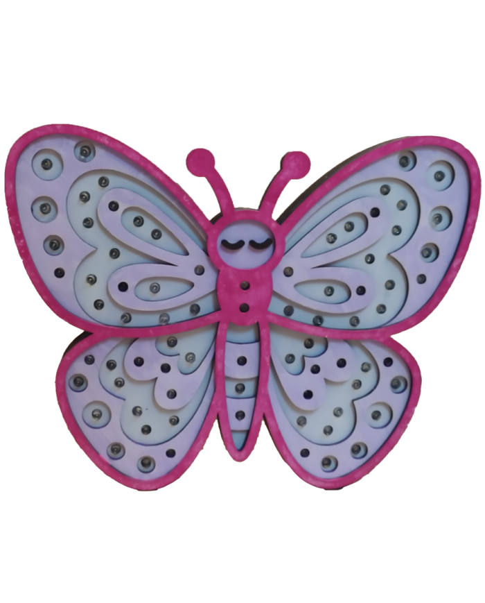 Ξύλινο Παιδικό Φωτιστικό – Πεταλούδα 🦋✨