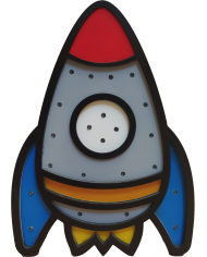 Ξύλινο Παιδικό Φωτιστικό – Διαστημικός Πύραυλος 🚀