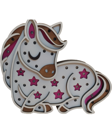 Ξύλινο Παιδικό Φωτιστικό Άλογο