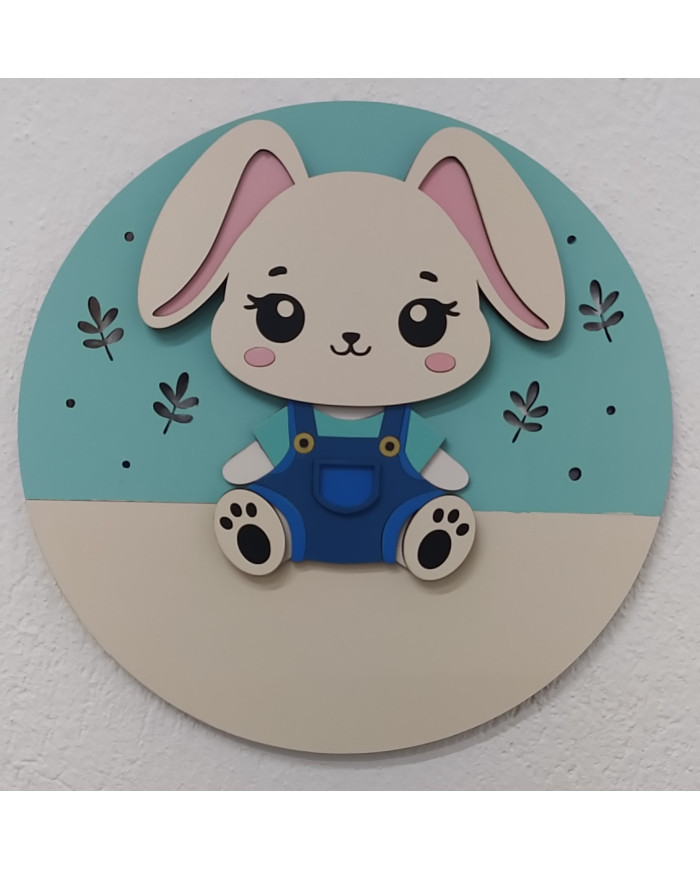 προσωποποιημένη ξύλινη ταμπέλα με ζωάκι για παιδικό δωμάτιο