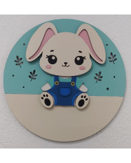 Ξύλινη Προσωποποιημένη Διακοσμητική Πινακίδα – Κουνελάκι