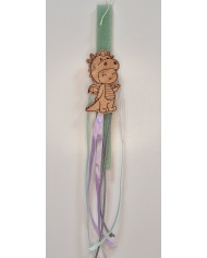 Πασχαλινή λαμπάδα με Ξύλινο μαγνητάκι Δρακάκι