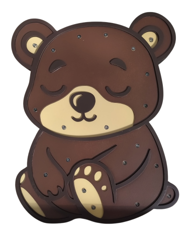 Ξύλινο Παιδικό Φωτιστικό Αρκουδάκι