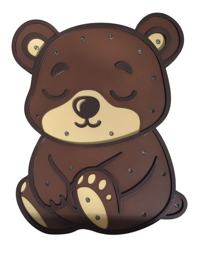 Ξύλινο Παιδικό Φωτιστικό Αρκουδάκι