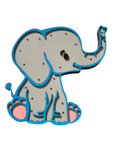 Ξύλινο Παιδικό Φωτιστικό Ελεφαντάκι