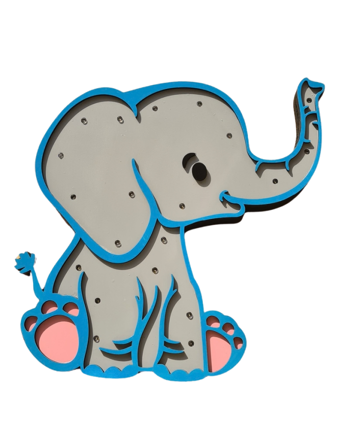 Ξύλινο Παιδικό Φωτιστικό Ελεφαντάκι