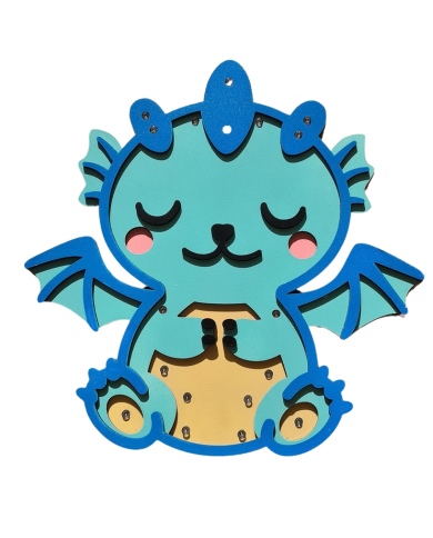 Ξύλινο Παιδικό Φωτιστικό Δράκος